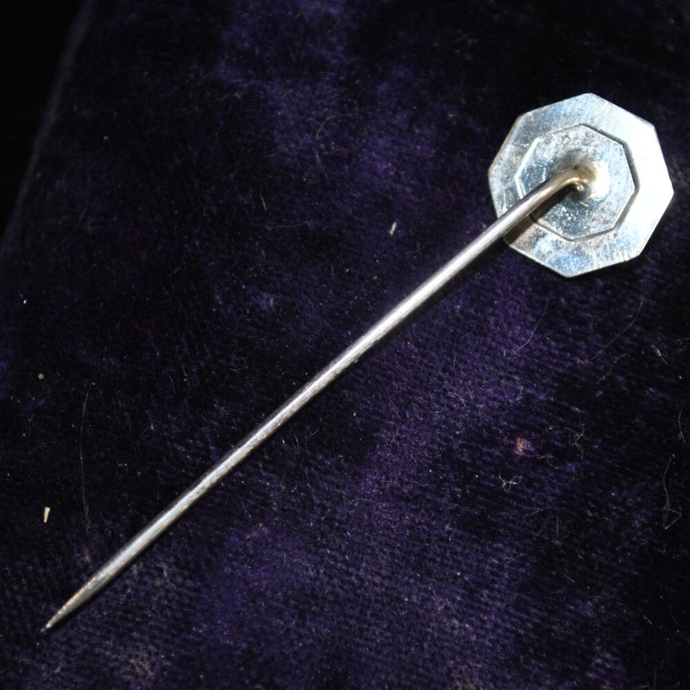 Antique/Vintage Sterling Silver Octagon Stick / Tie Pin - Picture 5 of 10